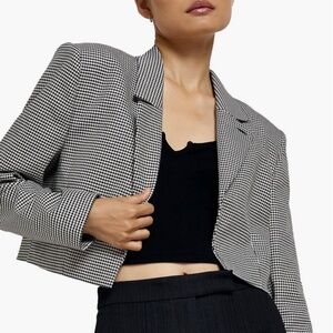 River Island Houndstooth Check Crop Blazer | NWT | Size 6